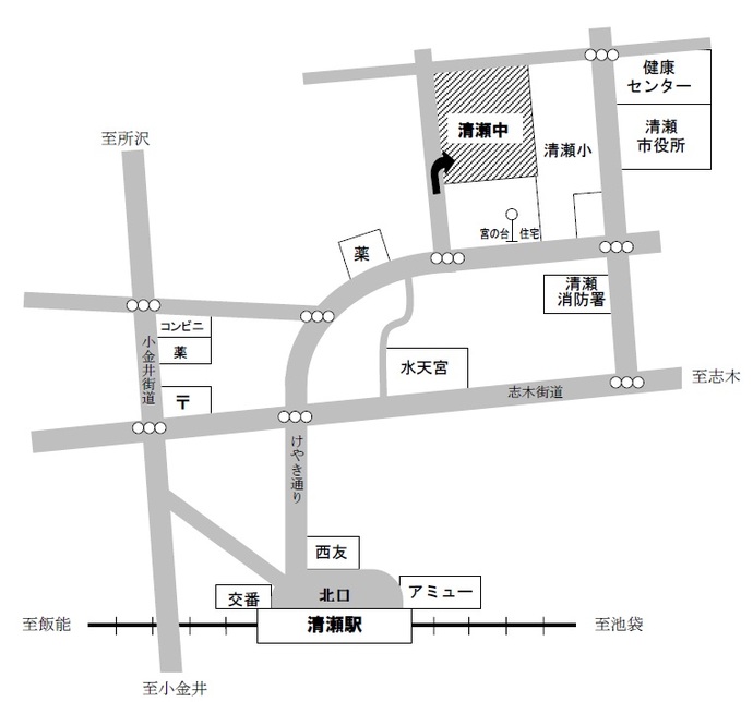 地図：清瀬中学校
