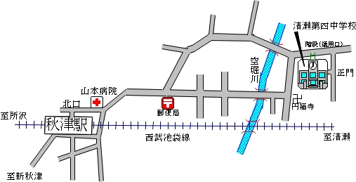 地図：清瀬第四中学校