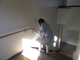 写真　消毒作業ボランティア