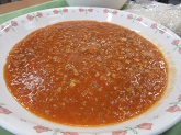 写真　給食　ソフト麺のミートスパゲッティ