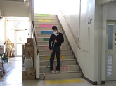 写真　朝の清掃活動　生活委員