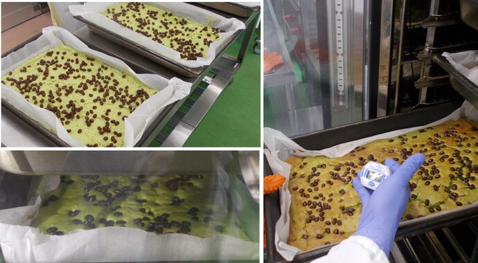 抹茶小豆ケーキ調理写真