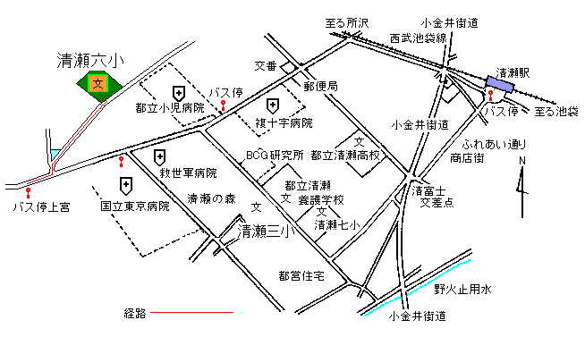 地図：清瀬第六小学校