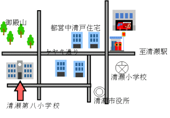 地図：清瀬第八小学校