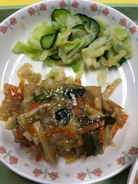 写真：生揚げの野菜あんかけ　即席漬け
