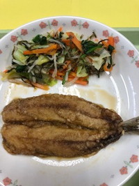 写真：いわしのかば焼き　のり酢あえ