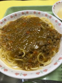 写真：カレーミートスパゲティ