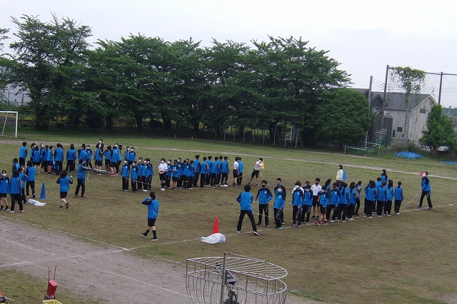運動会の朝練習