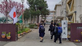 朝の登校風景