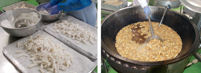 イカと大豆のごまがらめの調理写真