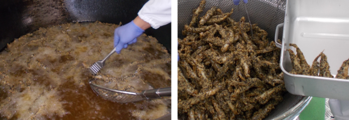 ししゃもの石垣揚げの調理写真