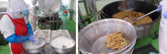 わかさぎのから揚げ調理写真