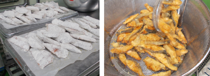 鮭のおろし焼き調理写真